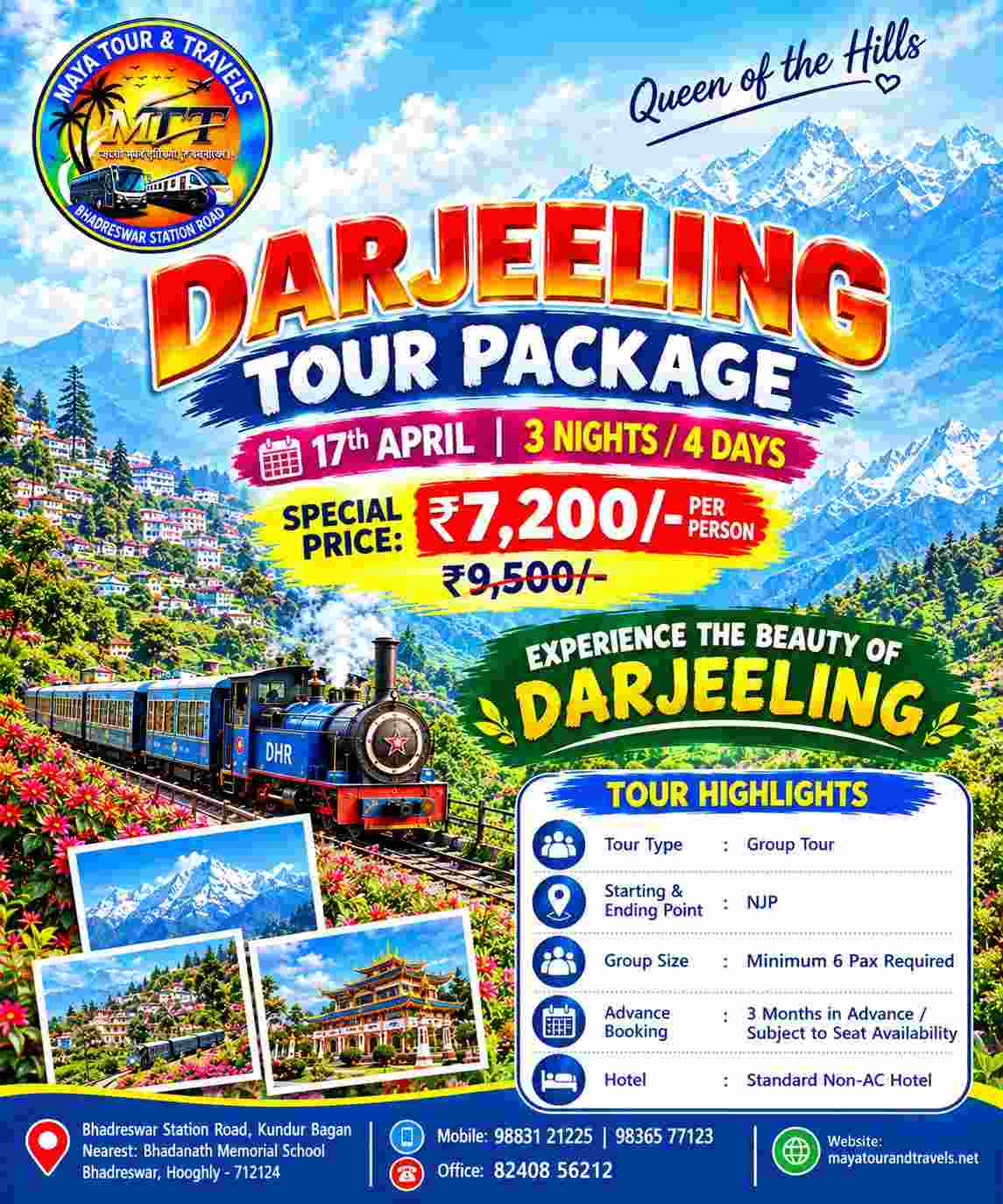 Darjeeling Tour (17th Apr)- 3N/4D MAP